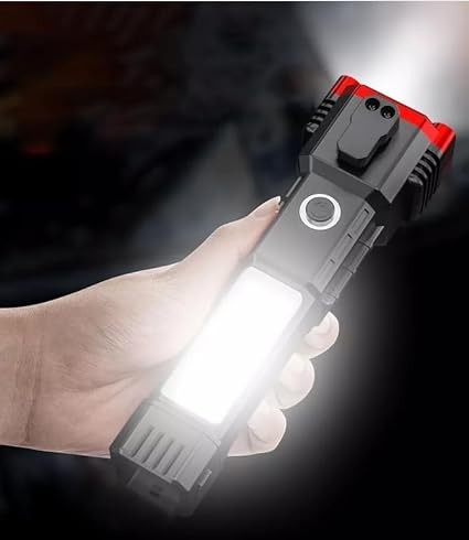 Powerful 3W LED 4 Mode Long Distance high Power Long Lasting Flashlight Torch(Black)