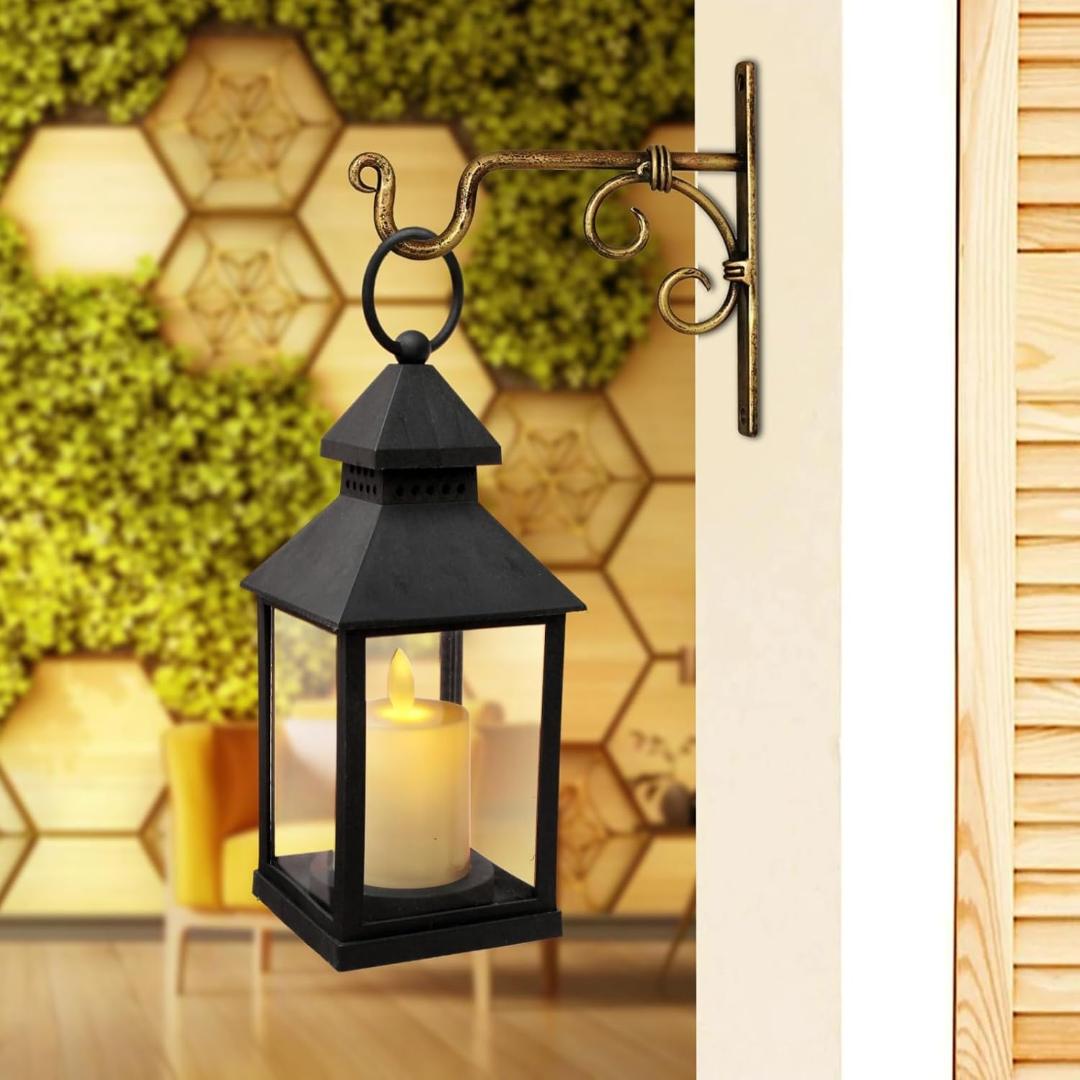 Vintage LED Lantern with Pillar Candle