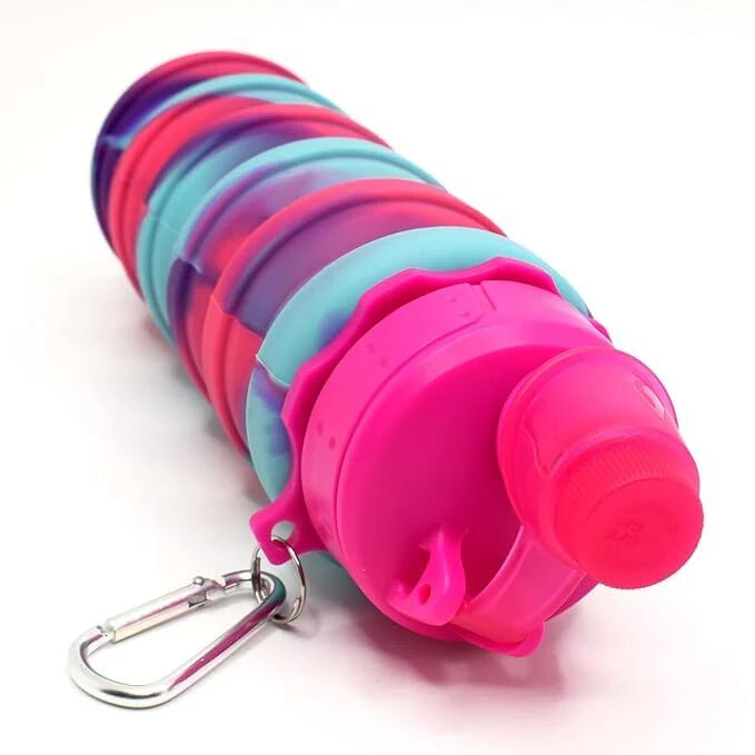 Water Bottle, Solid Colour Silicone Foldable