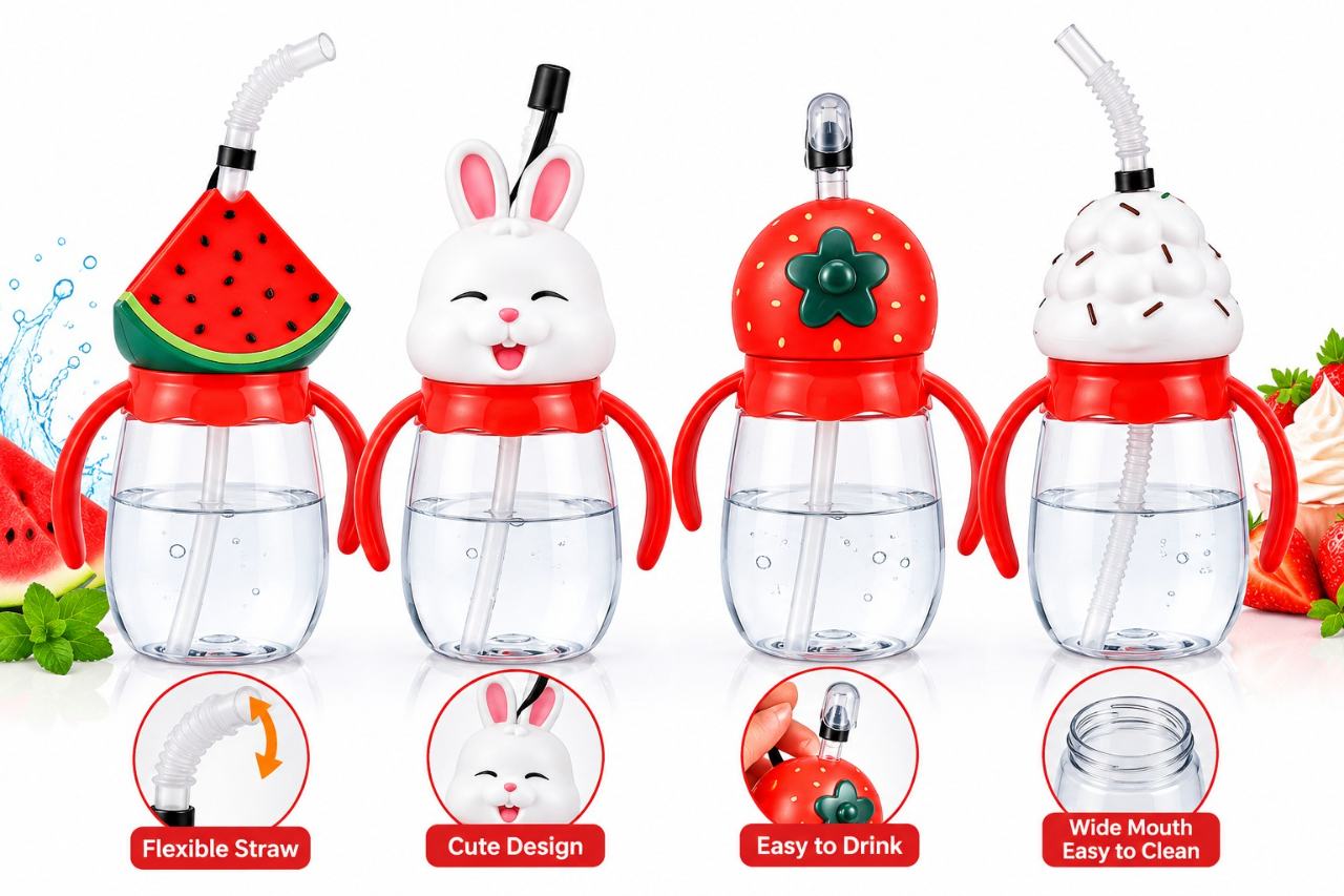 Water straw sippy cups [Random design]